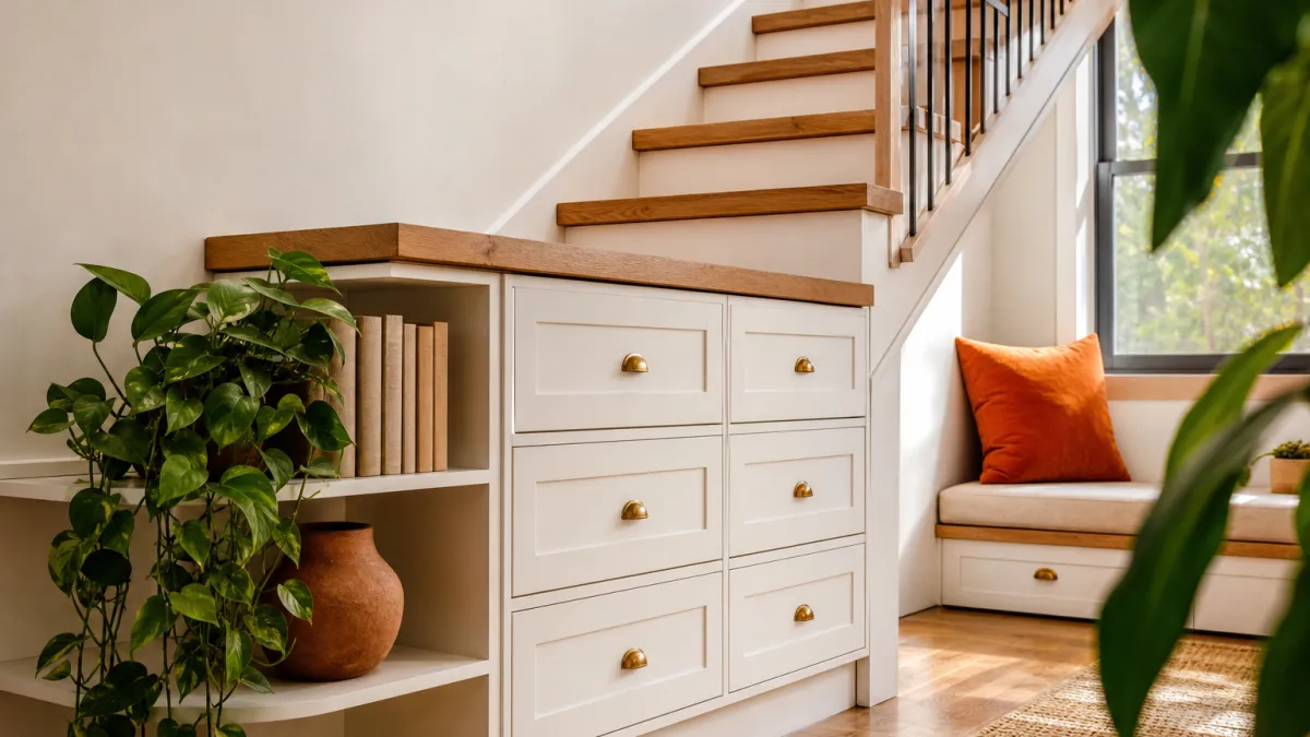 Aménagement sous escalier ouvert : idées pour gagner de la place